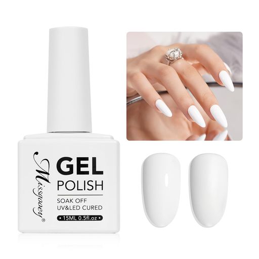 Missgooeyジェルネイルカラー白ホワイト単色15mlUV/LED対応初心者&プロ適用ポリッシュタイプ