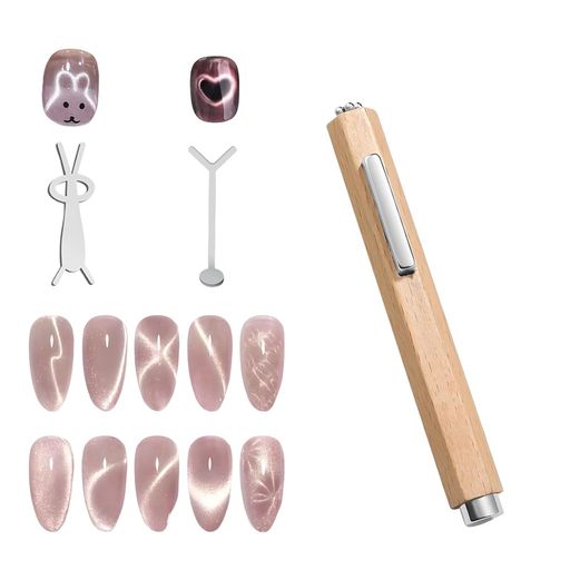 JIMIGUGUマグネットネイルキャットアイネイルマグネットかわいいハートウサギフラワーデザイン均一キラ..