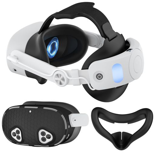 [Iesooy]ForMetaQuest3S用ヘッドストラップ、メタクエスト3S用エリートストラップ充電機能付き多角度を自由に調節MQ3S交換用ヘッドストラップ