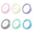 リボン包装サテンリボンオーガンジーリボンシフォンリボンピングリボンちょう結びDIY手芸用品花材工芸品飾りパーティーの装飾ヘアアクセサリー6色セット幅10MM長2...