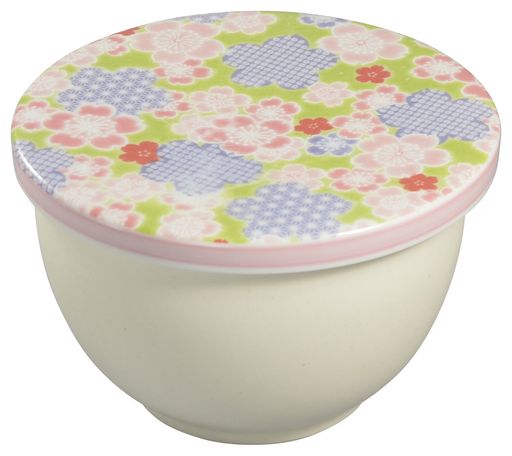 有田焼セラミックおひつご飯保存一膳電子レンジ対応平蓋桜ちりめんY017-3