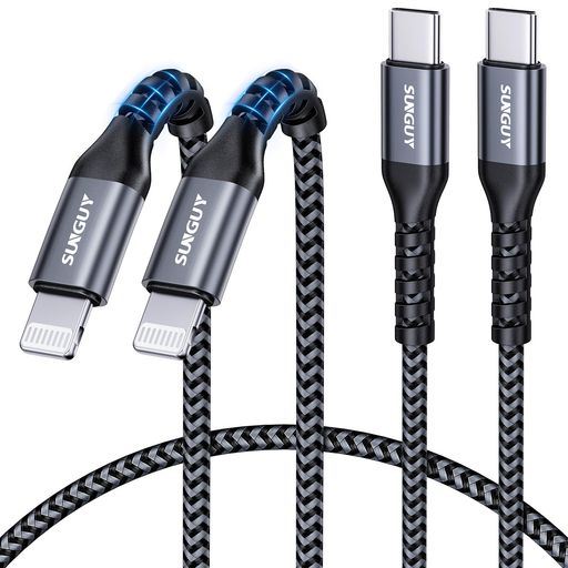 SUNGUYUSB-CLightningケーブル0.5M2本セット【MFi認証取得】タイプcライトニングケ...