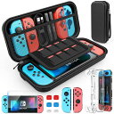 HEYSTOPSWITCHケースニンテンドースイッチケースHEYSTOP4IN1SWITCHドック対応カバー+スイッチガラスフィルム+親指キャップスイッチケース衝撃吸収防水大容量持ち運び便利(2)