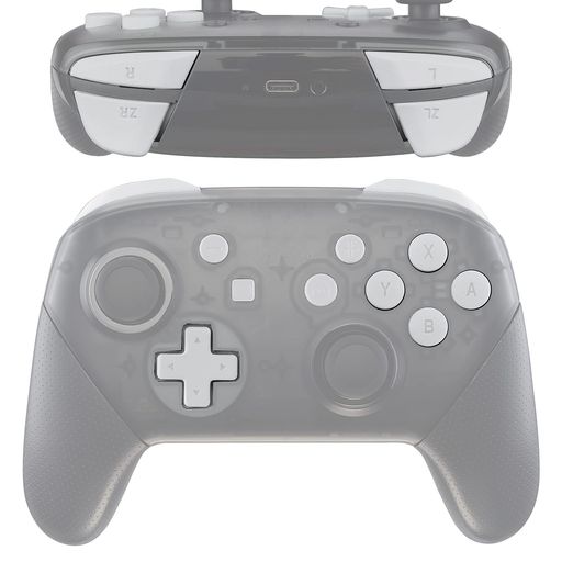 eXtremeRateスイッチプロコンに対応用ABXYD-padZRZLLRボタン、switchproコントローラーに対応用フルセットボタン‐ホワイト