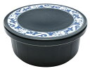 有田焼セラミックおひつご飯保存1.5合電子レンジ対応平蓋黒唐草Y050-2