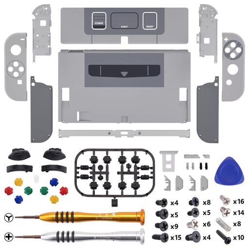 本体ではない-eXtremeRateswitcholedに対応用パターン柄バックプレート&金属スイッチ背面スタンド、switch有機elに対応用スイッチ