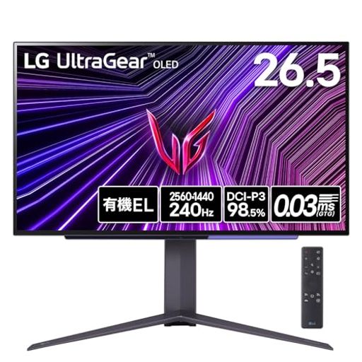 【VGP2025金賞】LGゲーミングモニターULTRAGEAROLED27GS95QE-B26.5インチ/WQHD(2560x1440)@240HZ/有機EL/0.03MS(GTG)/DISPLAYHDRTRUEBLACK 【VGP2025金賞】LGゲーミングモニターULTRAGEAROLED27GS95QE-B26.5インチ/WQHD(2560x1440)@240HZ/有機EL/0.03MS(GTG)/DISPLAYHDRTRUEBLACK
