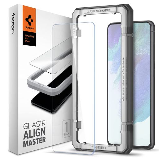 SPIGEN ALIGNMASTER ガラスフィルム GALAXY S21 FE 用 ガイド枠付き ギャラクシー S21 FE 用 保護 フィルム 2枚入