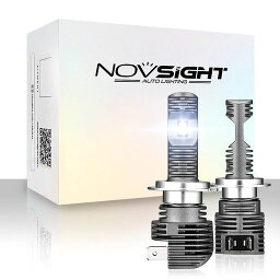 NOVSIGHT H7 LEDヘッドライト ホワイト 新車検対応 無極性 12000LM 6000K ハロゲンと同じサイズ99%車両取り付け可 360°発光 H7 LEDバルブ DC12V ハイブリッド車・EV車対応 2個セット