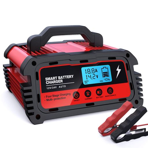 AUTOWHD 全自動バッテリー充電器 バッテリーチャージャー 12Vと24V用 修復充電機 急速 18-180AHバッテリー用 6A/8A/10A充電電流 バッテリー診断