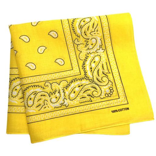 [Trifong]バンダナ黄ハンカチペイズリー三角巾大人おしゃれ綿100%コットンカシューナッツ柄ばんだなメ..