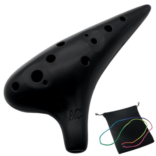 AESTIVATE PLASTIC OCARINA オカリナ 楽器 12穴 アルトC調 プラスチック AC OCARINA 吹奏管 樹脂(ブラック)