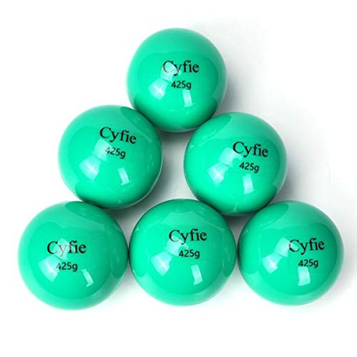 野球トレーニングCyfie野球&ソフト練習用ボール425g砂鉄入り6球セットグリン