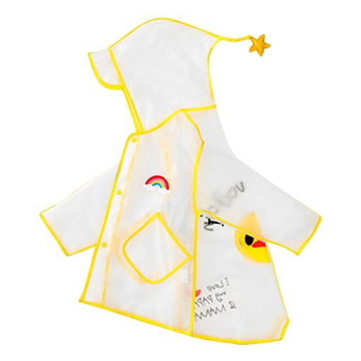 レインコートレインポンチョキッズ子供用雨具無色かわいいレイングッズ女の子通園通学シンプル収納バッ..