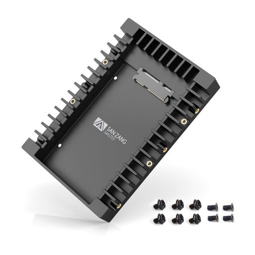 SANZANG MASTER 2.5 3.5 変換 マウンタ HDD/SSD用変換ブラケット ハードディスクケース 2.5インチ 3.5インチ 変換 SATAインターフェース内蔵 放熱デザイン ホットスワップサポート ABSプラスチック製 ネジ付き