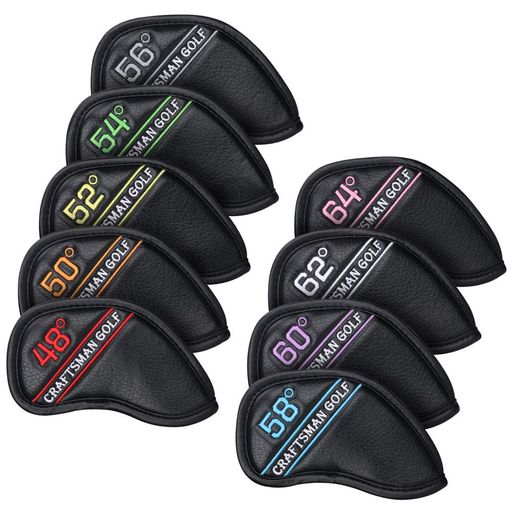 CRAFTSMAN(クラフトマン)ゴルフウェッジカバーアイアンカバーヘッドカバー9個セット(48°50°52°54°56°58..