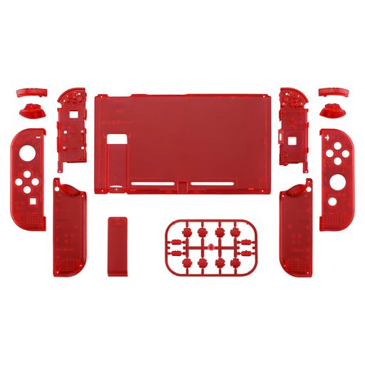 eXtremeRateSwitchに対応用カスタムDIY交換ケースシェル、クリア素材のSwitchコンソールに対応用バックプレート、NSに対応用ジョイコンホルダーハンドルコントローラーハウジング、フルボタ…