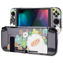 PLAYVITALスイッチに対応する保護ケース、SWITCHに対応用ソフトTPUスリムケースカバーカラフルなABXYボタンキャップ付き【花とシープちゃん】