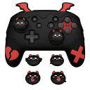 PLAYVITALSWITCHPROコントローラー対応用ゴシックインプシリーズキュートなシリコン保護カバー、サムグリップ4つやステッカー2枚付き、滑り止めグリップあるシリコンカバー【ブラック】(2)