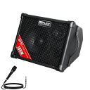 CoolmusicBP80バッテリー駆動アコースティックギターアンプ-ポータブルBTアンプ100W、6入力、3バンドEQ、ブラック