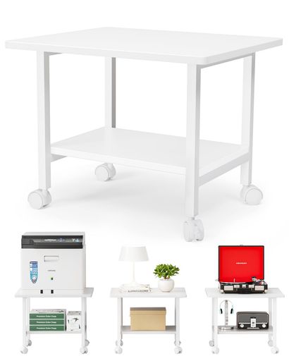 プリンター台プリンターラック机上&机下台収納カート収納ラックレンジ台金具オフィスワゴンロータイプキャスター付きプリンターワゴン..