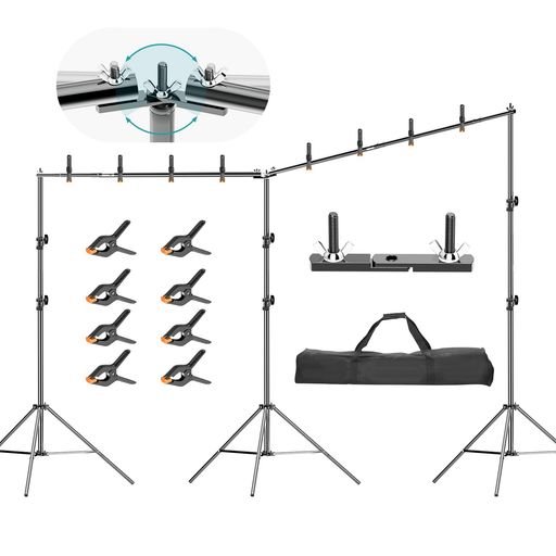 EMART背景スタンド300x600cm高さ、幅調節可能撮影スタンド撮影用背景スタンドセットグリーンバックスタ..