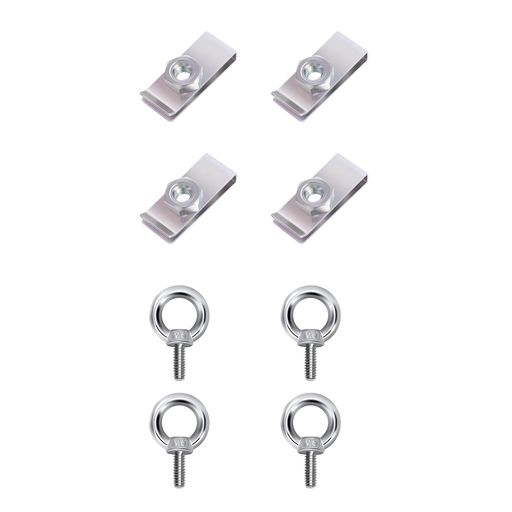 M6(37x15mm)クリップナット&M6アイボルト4個セット12mm304ステンレスボルトセット吊り下げ地震対策木工..