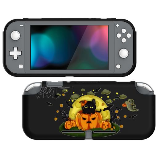 PLAYVITALSWITCHLITEに対応するカスタム保護ケース(ソフト)、SWITCHLITEに対応用ケースカバー(ソフト)、スイッチライト用保護カバー【ムーンナイトハロウィン猫ちゃん】