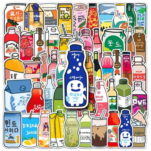 ステッカー防水100枚シールヘルメットシスマホスーツケースおもしろパソコンスケートボードおしゃれ(飲み物)