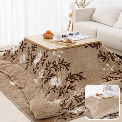 楽天YUMAshoppingmalVamcheerこたつ布団正方形掛け敷きセット約190x190cmリバーシブルこたつ掛け布団敷き布団2点セット両面使える厚掛け厚手あったかフランネルふわふわ冬用洗える静電気防止毛抜けない（木の…