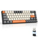MAGIC-REFINERXZIYOULANGBLUETOOTHワイヤレスゲーミングキーボード無線小型赤軸K68キーボード2.4GHZUSB接続テンキーレスWINDOWSMACIPADIOSANDROIDSURFACE対応(2)
