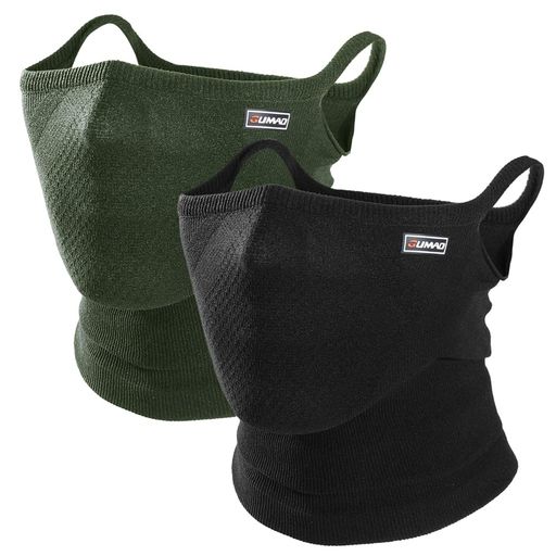 WTACTFULUVカットマスク2枚ニットフェイスカバー洗えるマスク息がしやすい眼鏡が曇らない夏用黒マスク..