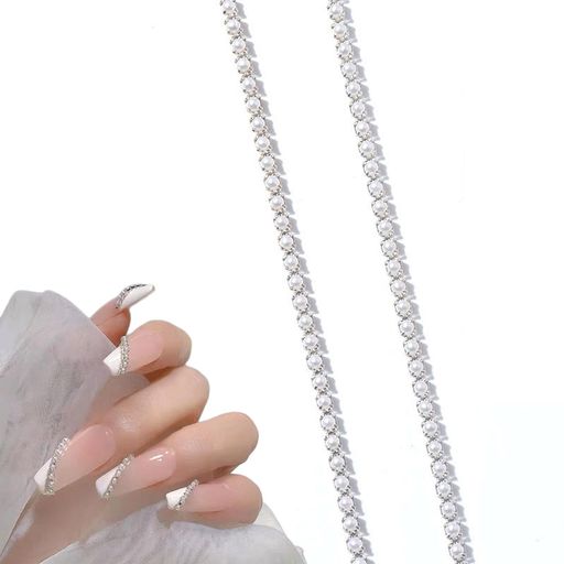 DEVENTORZネイルデコパーツネイルパーツチェーン2個25cmチェーン本裁断可能細いシルバーアクセサリー工芸品ネイルアートDIYアクセサリー人気おしゃれ手芸...