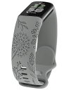 FitbitCharge6/Charge5バンドフィットビットチャージ6/チャージ5に対応柔らかいスポーツバンド花柄シリコン交換ベルトかわいいおしゃれ女性レディース通気防汗防水(グレー)