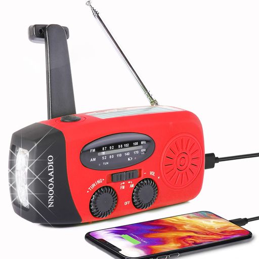 防災ソーラーラジオNNOOAADIO手回しライト懐中電灯AM/FM携帯災害USBソーラー手回し充電3つ給電式防災ラジオスマホ充電対応可能大容量2000mAH付き多機能SOS警報防水地震震災津波台風などの緊…