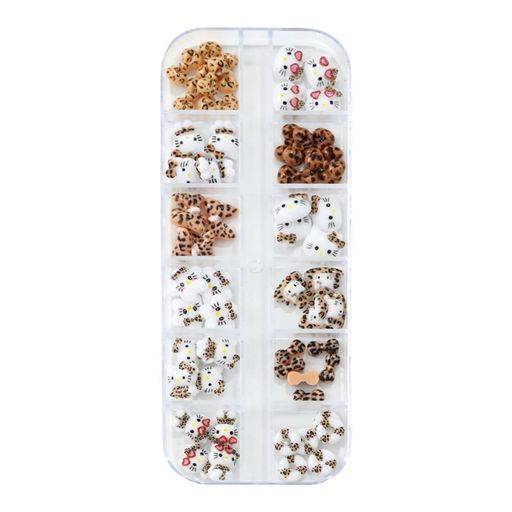 ネイルパーツキティリボン1ケース入り可愛い大きいキティネイルパーツストーン3D立体リボンデコパーツ..