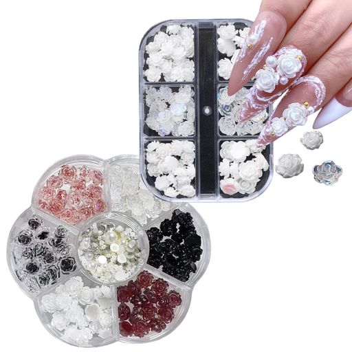 【花ネイルパーツ】綺麗なカメリアのネイルパーツセットです。立体的なネイルアートにぴったりです。エレガントで上品なネイルを作りたい時に欠かせない。 【素材】樹脂素材で作られたネイルパーツはとても軽くて付け心地がいい。立体的で存在感抜群です。一粒だけでネイルを可愛く華やかに飾ります。 【ネイルアートに】ネイルのワンポイントにぴったりの可愛い花パーツです。白とクリアの色が美しく、どんなパーツ、カラーとも相性がいい。春ネイル、夏ネイル、秋ネイル、冬ネイルに大活躍! 【幅広い用途】ネイルデザインのパーツとして使うのはもちろん、ハンドメイド、レジン、スマホカバーの飾りなど幅広い用途にご利用いただけます。 【セット内容】花ネイルパーツ2ケース入り。