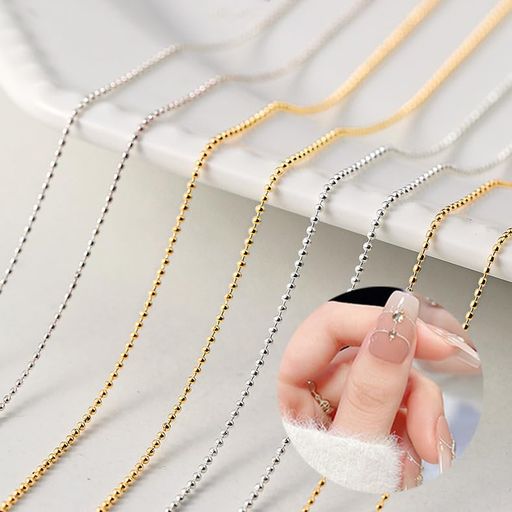 8個ネイルボールチェーンネイルチェーンゴールドネイルパーツチェーン8種類ネイルパーツチェーンネイル..