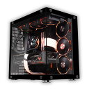 PCケースミドルタワーPCケースATXピラーレスPCケースTYPE-C高速インターフェースUSB3.0合金鋼強化ガラスATX/M-ATX/ITX/MICRO-ATXマザーボード対応空冷対応360水冷対応(ブラック)(2)