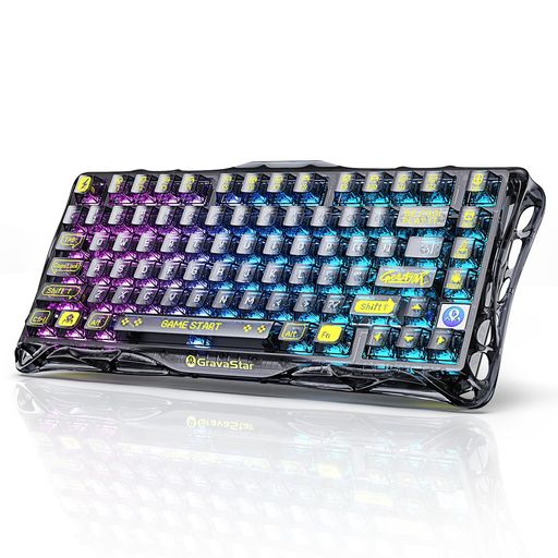 GRAVASTARK1LITEゲーミングキーボードワイヤレス75%配列テンキーレス80キーメカニカルキーボードホットスワップ対応ガスケット搭載BLUETOOTH5.0/2.4G/USB-C接続透明キーキャップRGB GRAVASTARK1LITEゲーミングキーボードワイヤレス75%配列テンキーレス80キーメカニカルキーボードホットスワップ対応ガスケット搭載BLUETOOTH5.0/2.4G/USB-C接続透明キーキャップRGB