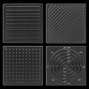 BENECREAT4点アクリル刺し子ステンシル刺し子テンプレート12x12cm点ラインアークスラッシュアクリル刺繍ツール描画線テンプレートハンドキルティング厚さ...