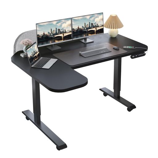 Radlove昇降デスクL字電動パソコンデスク幅150CM*奥行き100CMスタンディングデスクゲーミングデスクメ..