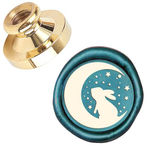 CRASPIREシーリングスタンプ兎と星ヘッドのみワックスシールスタンプ交換真鍮銅頭レター復古風洋式結婚式告白招待状メッセージカード誕生日の封筒の装飾DIY用