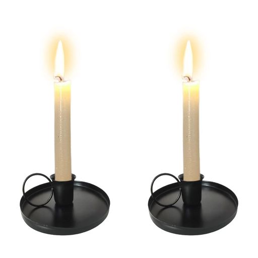 Zayookey燭台2枚セットキャンドルホルダー北欧レトロ小さなろうそく足金属製ハンドル付きソリッドカラ..