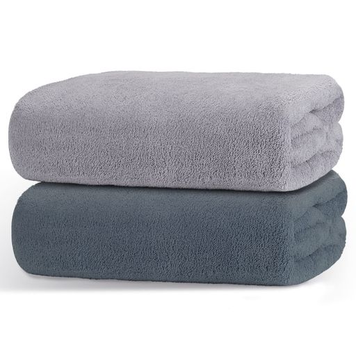 バスタオル超大判マイクロファイバーJunerose2枚セット90x180cmホテル仕様大判タオルふわふわ瞬間吸水..