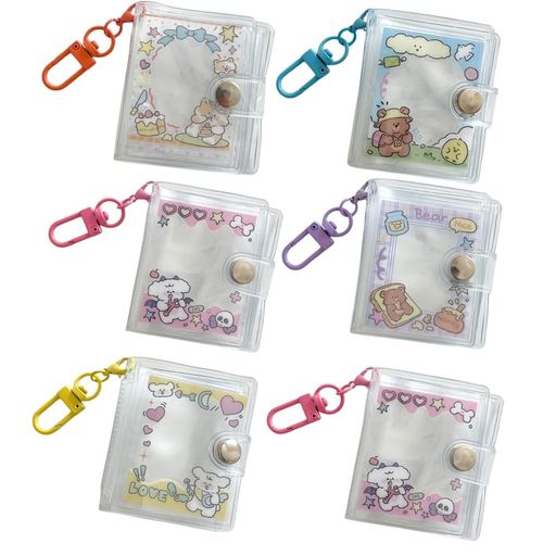 seimeinokiトレカケースミニ可愛い韓国風6冊入コレクトブック2インチの写真1冊には16枚収納可能透明ミ..