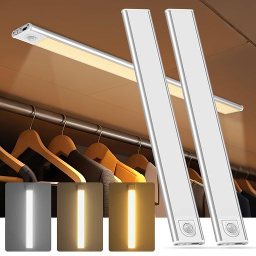 楽天YUMAshoppingmalCHAMCHOI人感センサーライト室内led充電式30cm超薄マグネットじんかんせんさーledライトバーType-C充電2200mAh3000K-6000K三色温無段階調光キッチン照明足元灯取付簡単配線工事不要