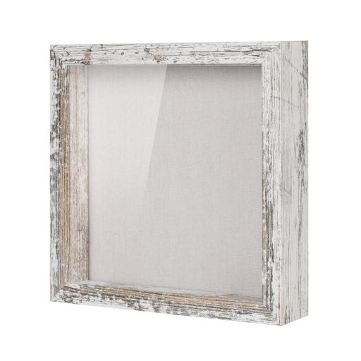 Telarana額縁立体額ボックスフレームフォトフレーム色紙壁掛け卓上ドライフレームお祝いディストレス・ホワイト「外径224x224x45MM内径185x185...