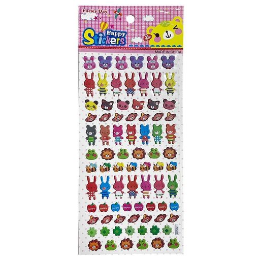 ぷくぷくシールぷくぷくぷっくりシール立体かわいい携帯電話飾り用DIY用手帳用貼り付け可能手芸用品(小兎)