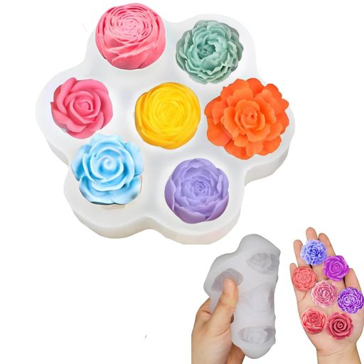 YFFSFDCシリコンモールド7種類立体のバラ立体牡丹レジンアクセサリーパーツキーホルダーシリコンモール..
